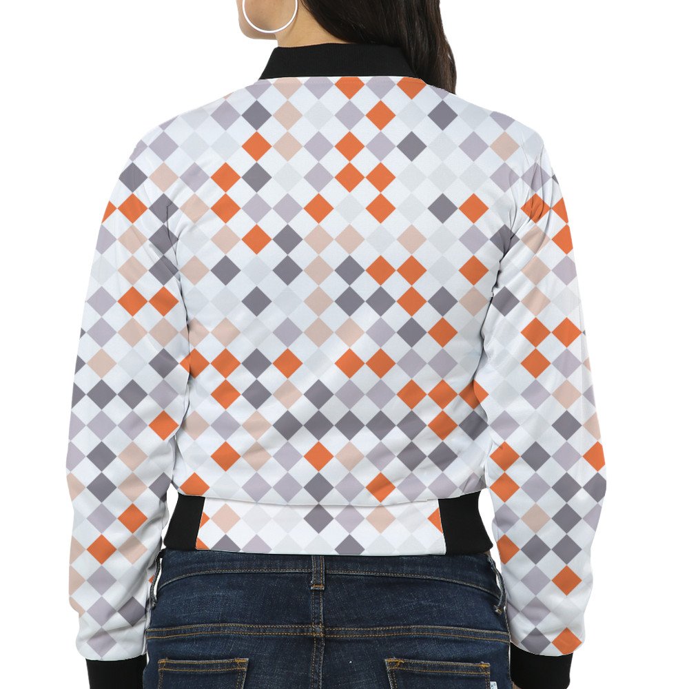 Coral Flame PD Women Bomber Jacket - Image 2