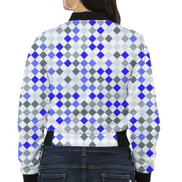 Deep Sapphire PD Women Bomber Jacket - Image 2