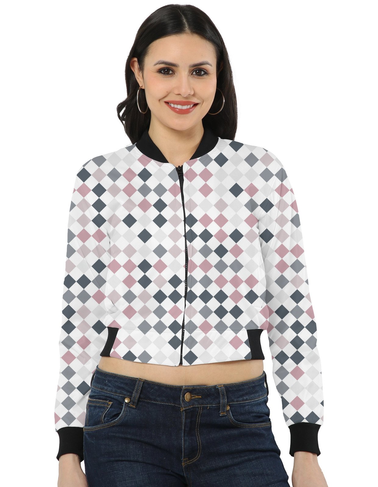 Dusty Rose PD Women Bomber Jacket - Image 1