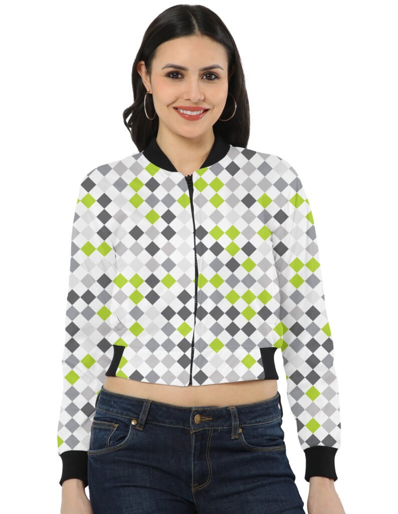 Electric Lime PD Women Bomber Jacket