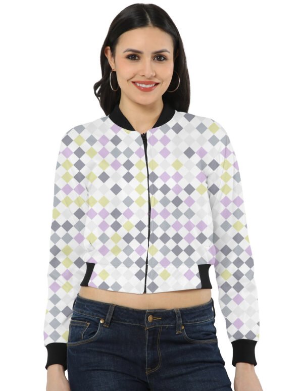 Lavender Mist PD Women Bomber Jacket