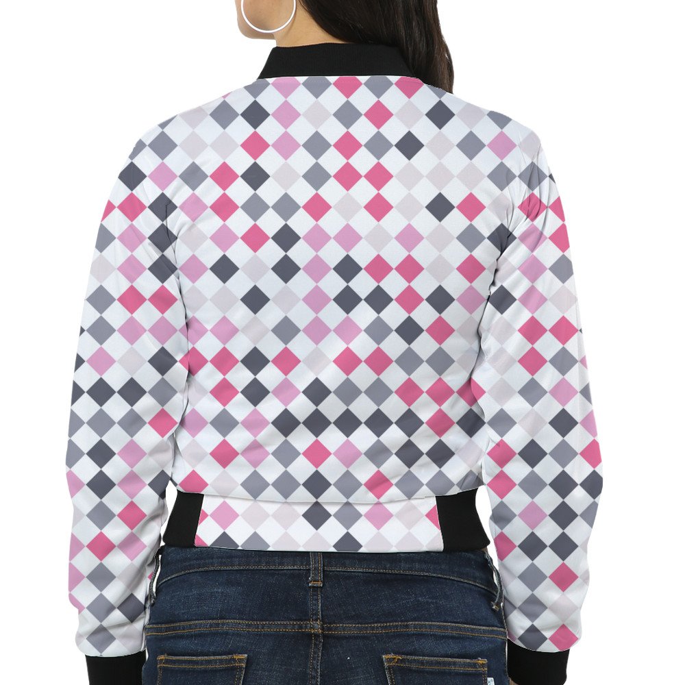 Steel Lilac PD Women Bomber Jacket - Image 2