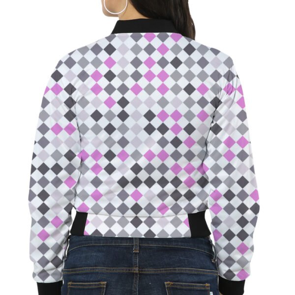 Stone Lilac PD Women Bomber Jacket - Image 2