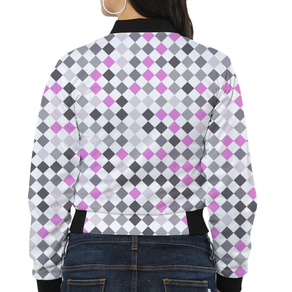 Stone Lilac PD Women Bomber Jacket - Image 2