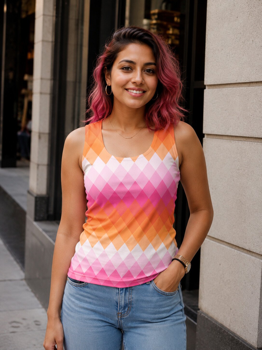 Peachy Sunset LGVGT Women Tank Top - Image 1