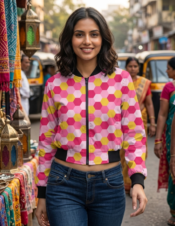 Women Bomber Jacket - Bubblegum Sunrise SGH - Image 1