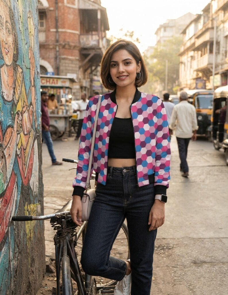 Women Bomber Jacket - Deep Wine SGH