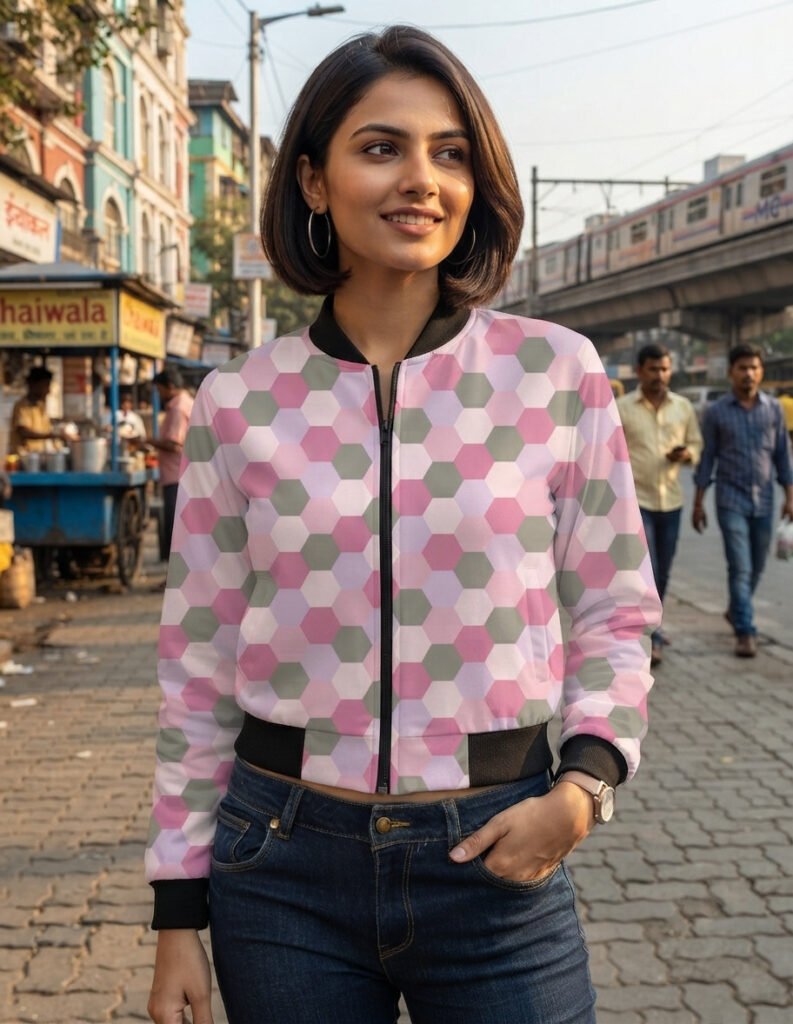 Women Bomber Jacket - Muted Rose SGH