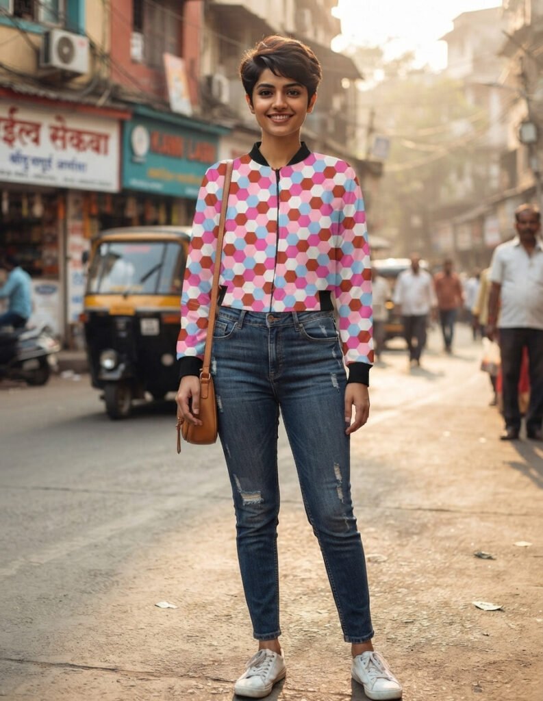 Women Bomber Jacket - Sunset Gelato SGH