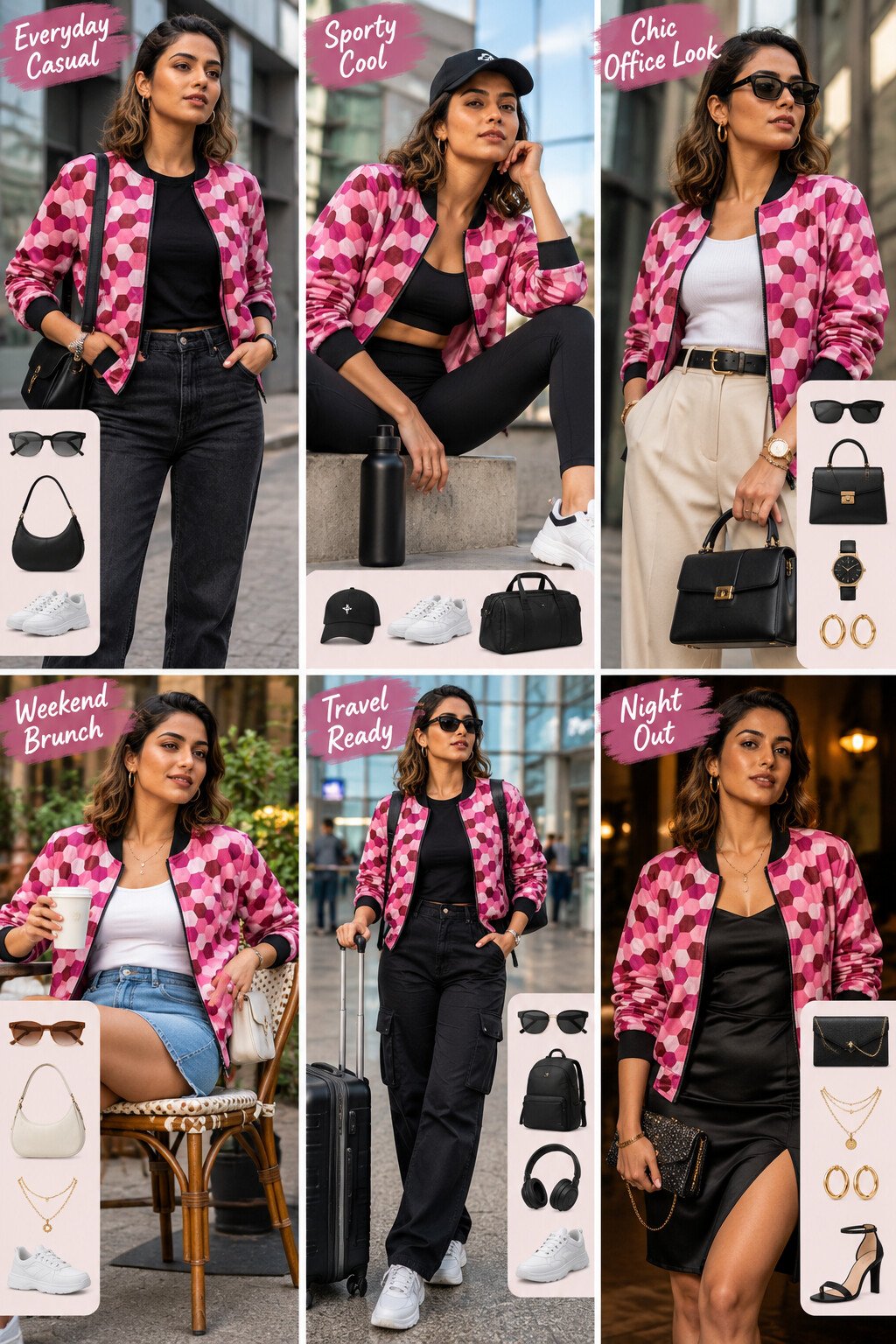 Women Bomber Jacket - Velvet Rose SGH - Image 2