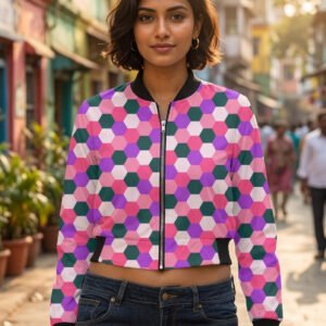 Women Bomber Jacket - Velvet Bloom SGH