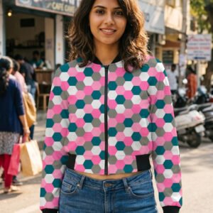Women Bomber Jacket - Vintage Rose SGH