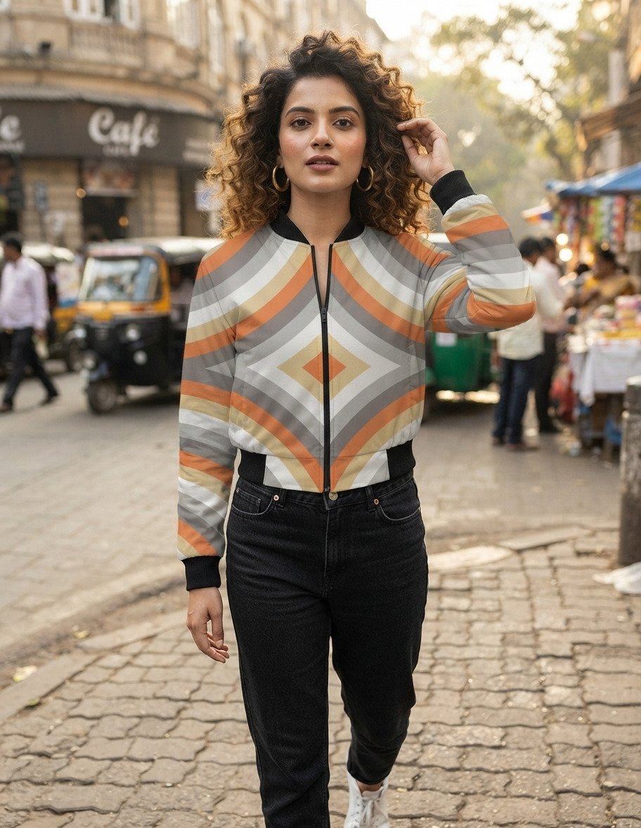 Women Bomber Jacket - Stone Mood DP - Image 1