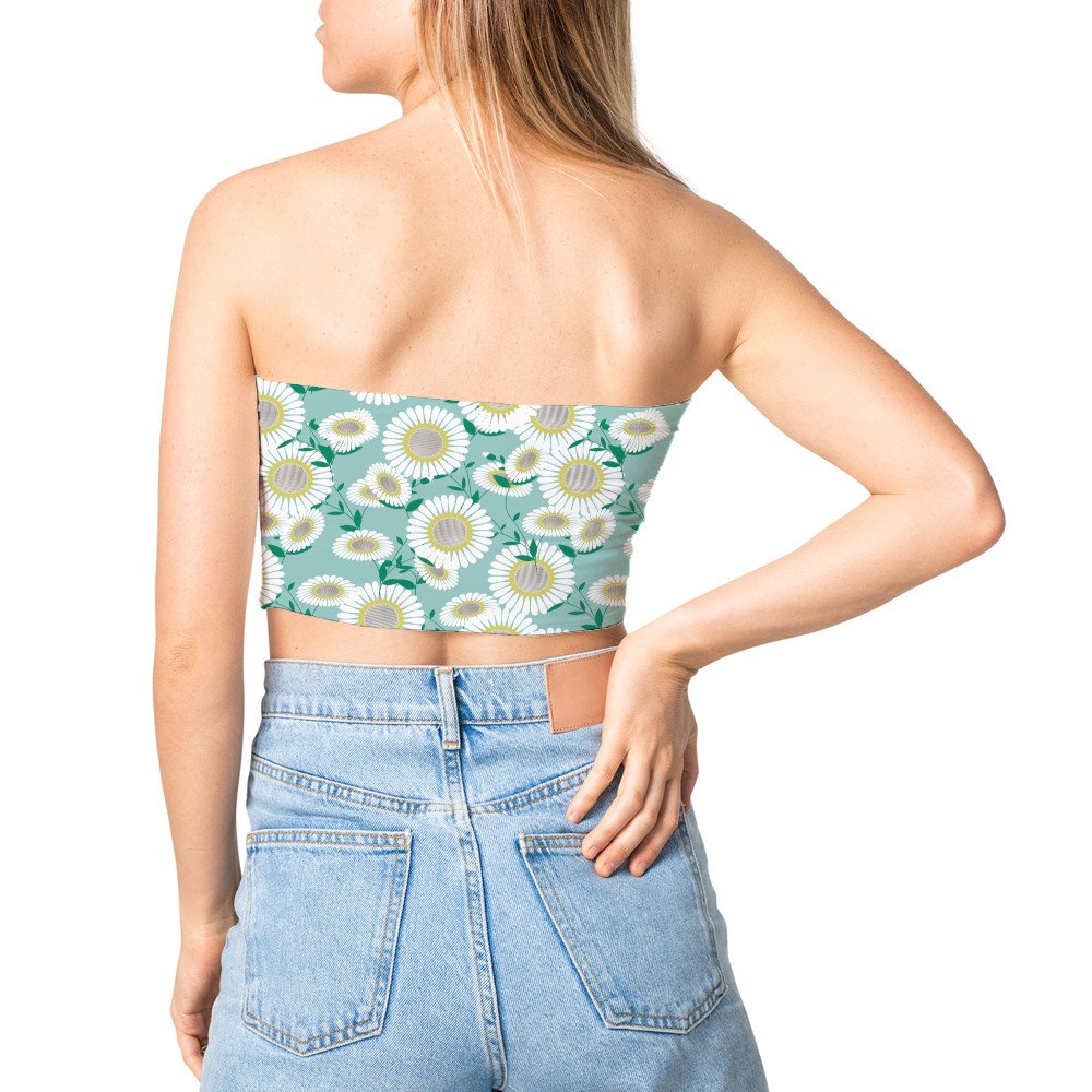 Tube top - Bright Colored Classical Floral pattern