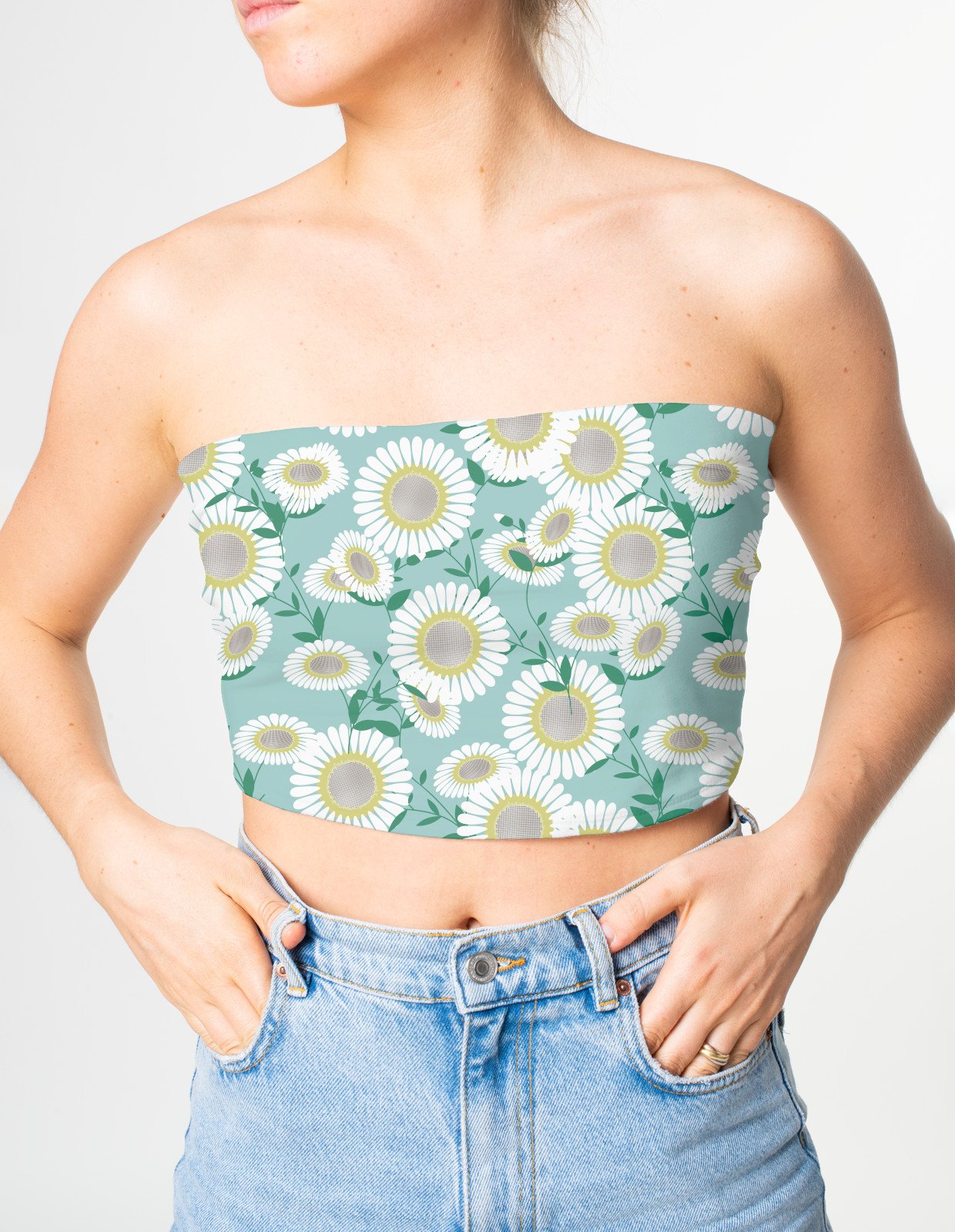 Tube top - Bright Colored Classical Floral pattern - Image 2
