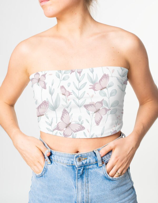 Tube top - Butterflies in White - Image 2