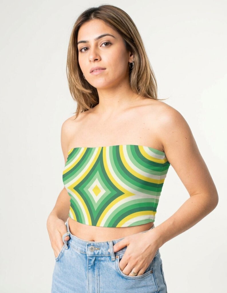 Tube top - Citrus Leaves Diamond Pulse