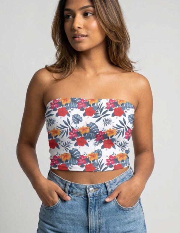 Tube top - Floral Colorful Classical Hibiscus - Image 1