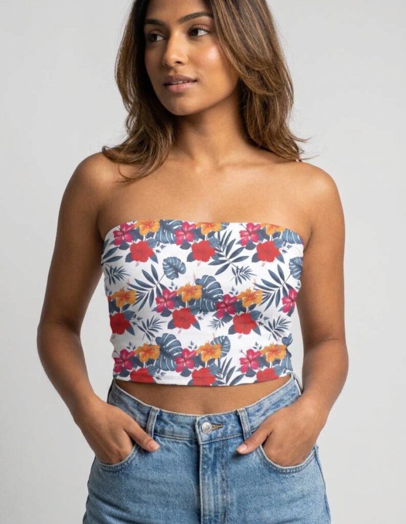 Tube top - Floral Colorful Classical Hibiscus