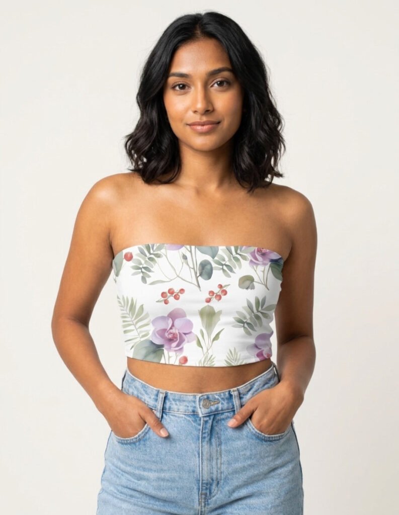 Tube top - Orchid Watercolor Drawing