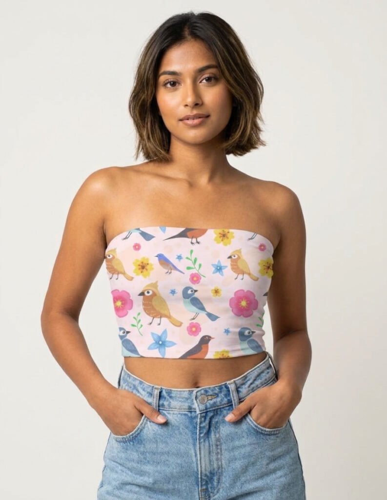 Tube top - Seamless Pattern Spring Birds