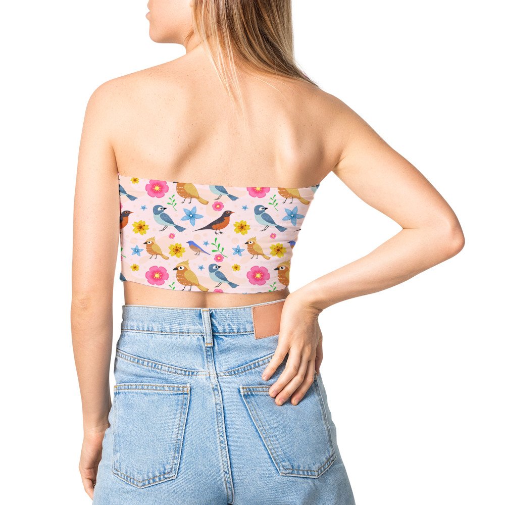 Tube top - Seamless Pattern Spring Birds