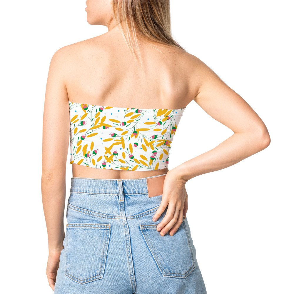 Tube top - Flowers pattern Colorful Classical Flat Handdrawn Sketch