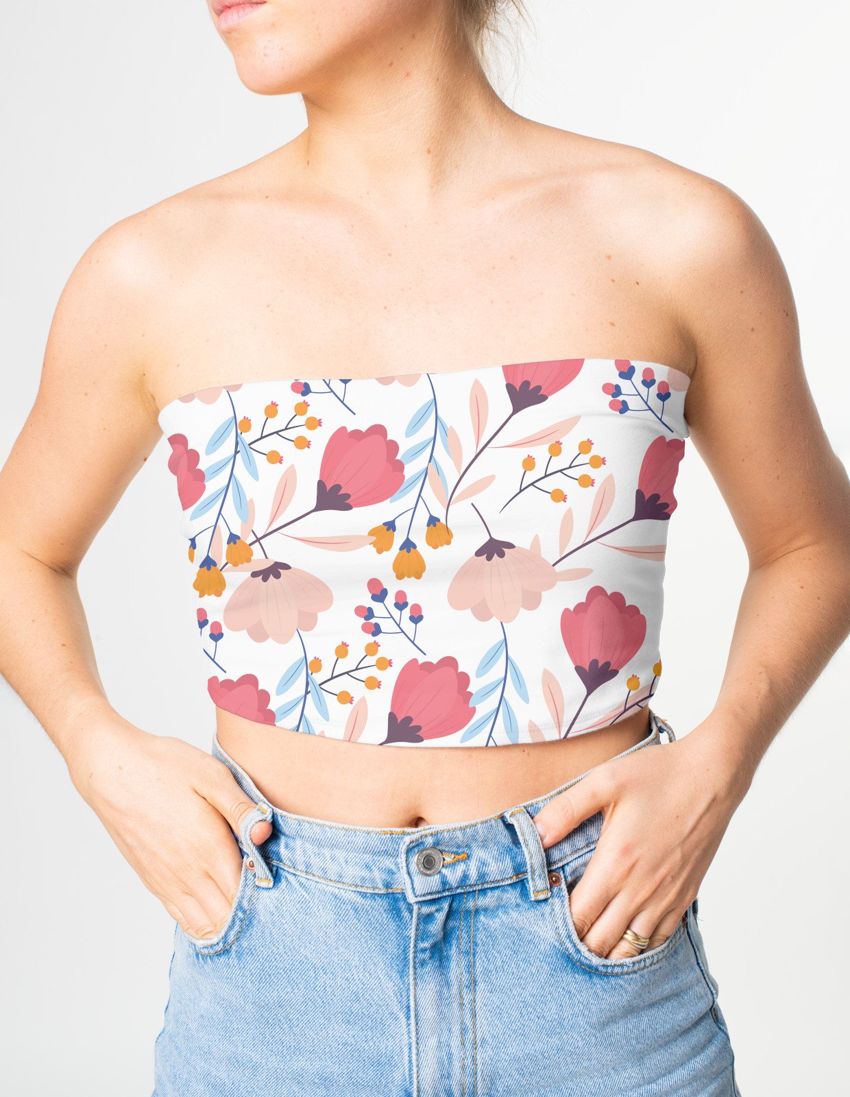 Tube top - Flowers Pattern Petals Decor Colorful Classical - Image 2