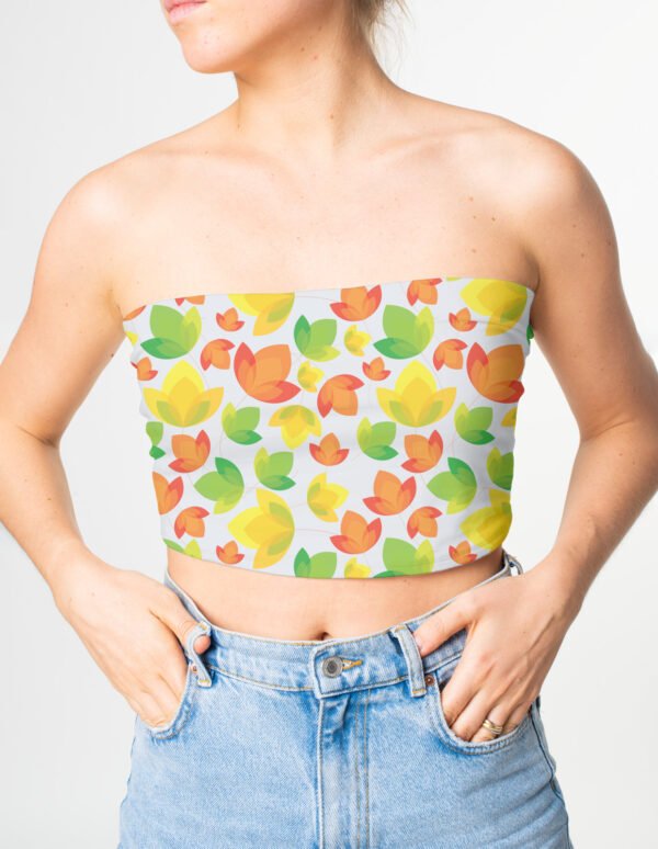 Tube top - Vibrant Colorful Petals Floral Pattern - Image 2