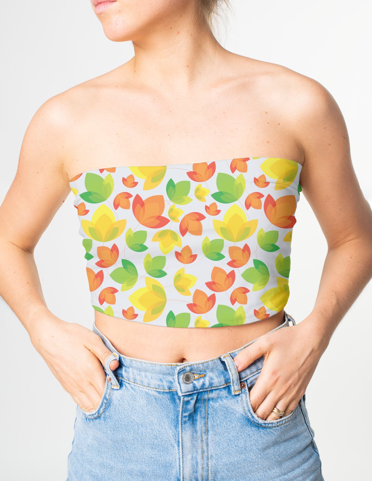 Tube top - Vibrant Colorful Petals Floral Pattern - Image 2