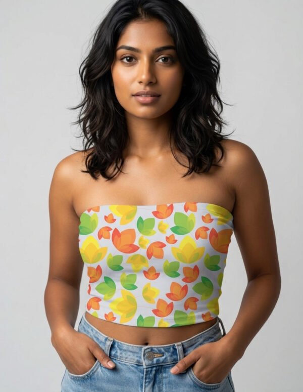 Tube top - Vibrant Colorful Petals Floral Pattern - Image 1