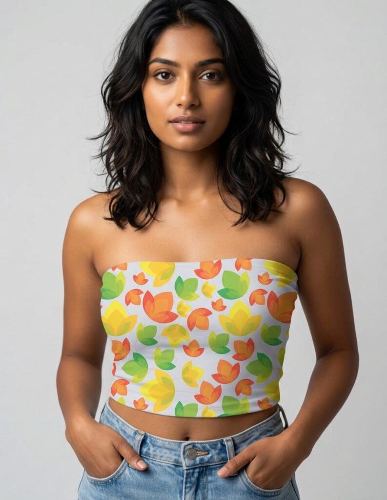 Tube top - Vibrant Colorful Petals Floral Pattern